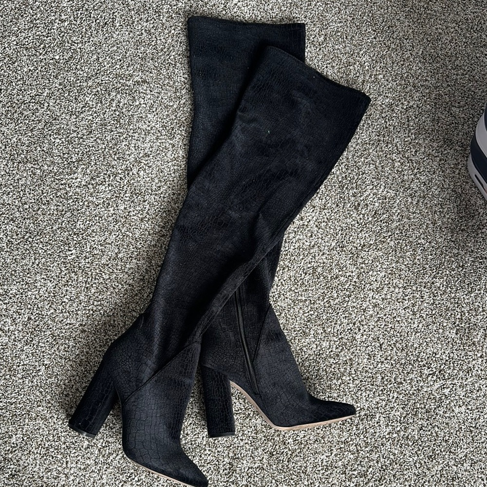 Aldo Black velvet Over-the-Knee Boots